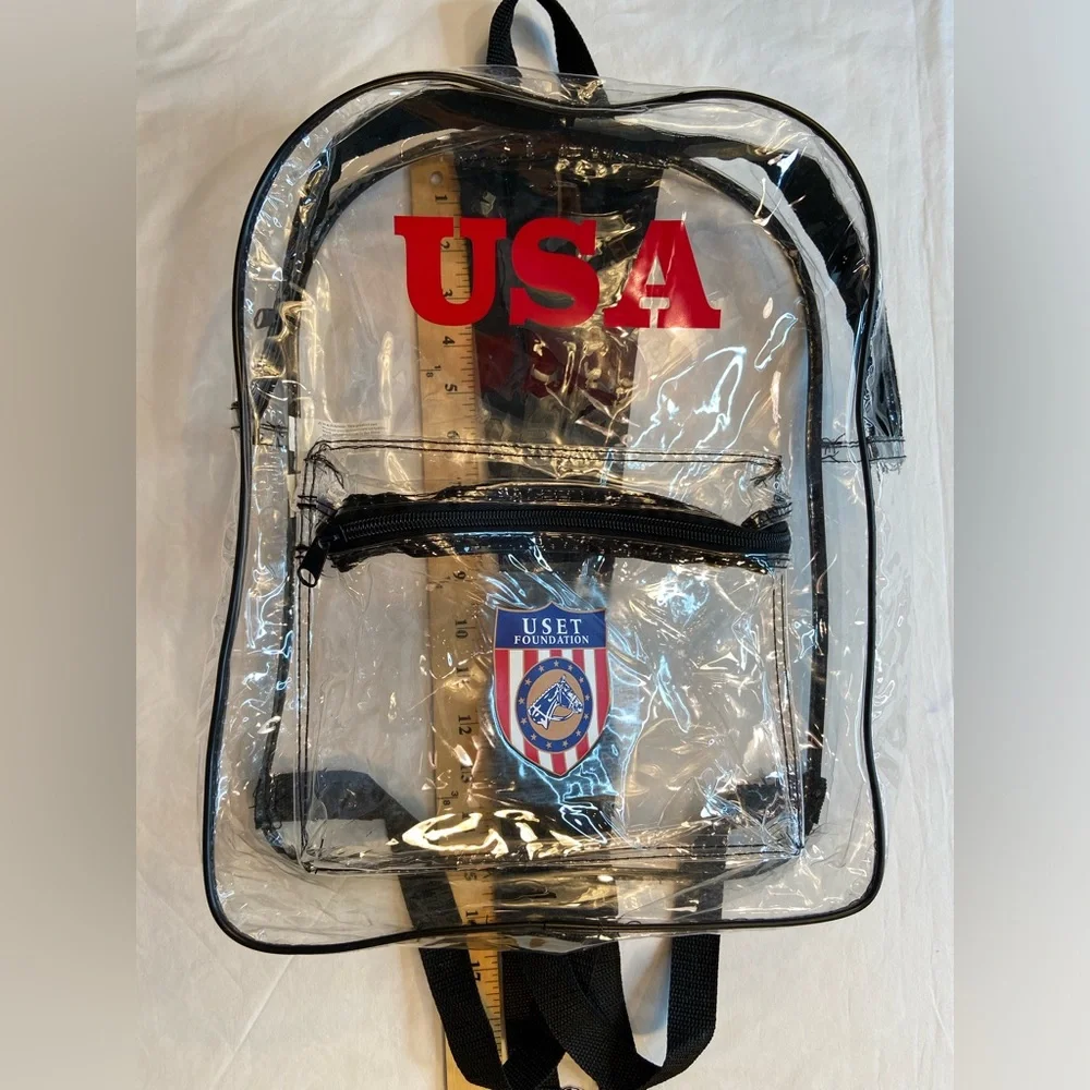 Backpack clear with‎ Black Trim, USA Equestrian Team